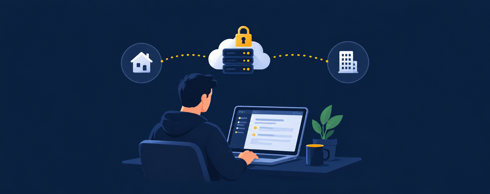 Team member working remotely